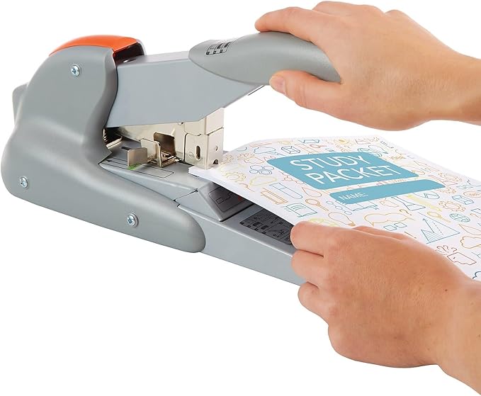 Rapid 21698301 DUAX Heavy Duty with Staples, Stapler, Flat Clinch, Dual Technology, Silver/Orange, 170 Sheet Capacity