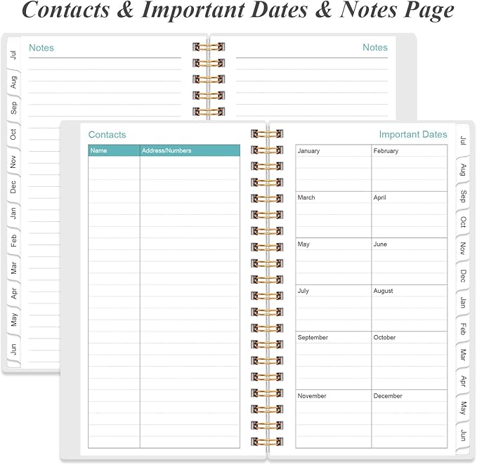 2026-2027 Pocket Planner/Calendar - 2026-2027 Weekly & Monthly Planner from July 2026 to June 2027, 12 Months Tabs, 3.75" x 6.75", Teal Leaf