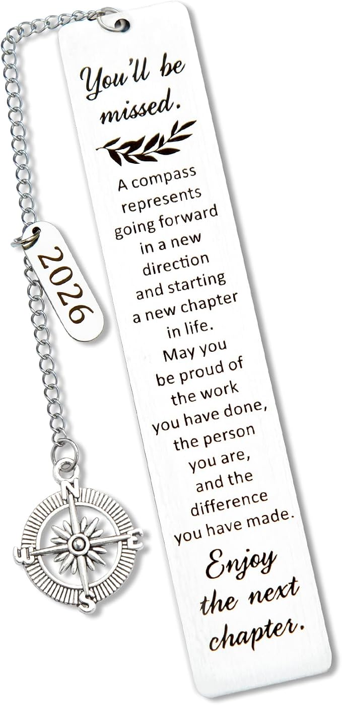 Retirement Gifts, Coworker Leaving Farewell Going Away Goodbye Gifts for Friends Nurse Boss Teacher Employee, Come with A Gift Box, Durable Lightweight Bookmark, Made of Stainless Steel, Page Holder