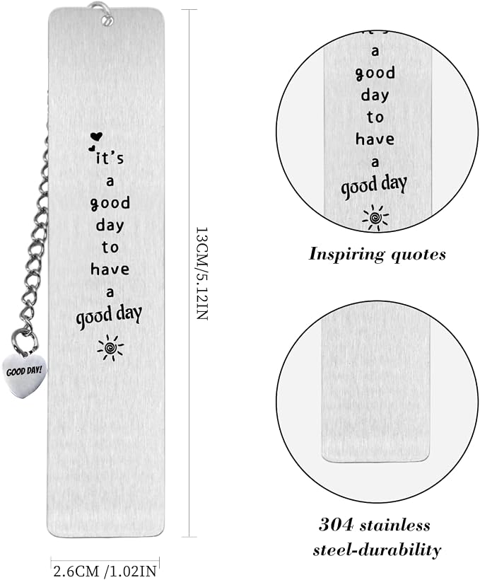 Unique Book Lovers Gift Set – Metal Bookmark and Pen, Employee Appreciation Gifts, Awesome Gifts for Sisters, Xmas Gifts for Friends, Inspirational Christmas Gifts for Women
