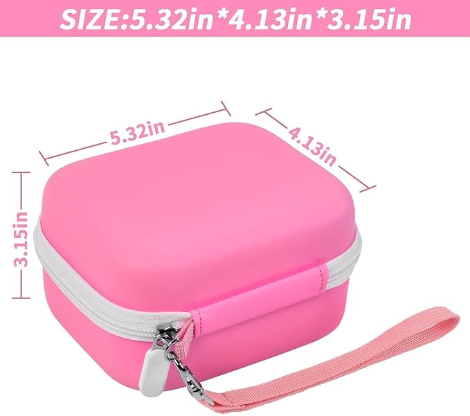 Sticker Printer Case for Anycash/for ETIKEZ PM290C/ for Nelko PM230/ for Memoking T02/ for Phomemo M02/ T02/ Q30S Mini Photo Printer. Holder for Label Maker, Thermal Paper, USB Cable (Box Only)-Pink