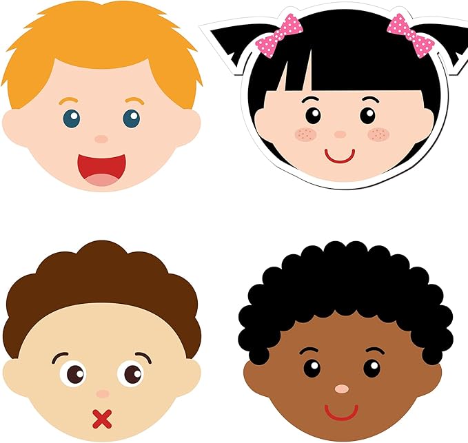 Containlol 100 Pcs Multicultural Faces People Cutouts for Crafts 5.5 Inch Blank Multicultural Skin Color Paper Cutouts Construction Card stock for Bulletin Board Classroom Teacher Art Project Supplies