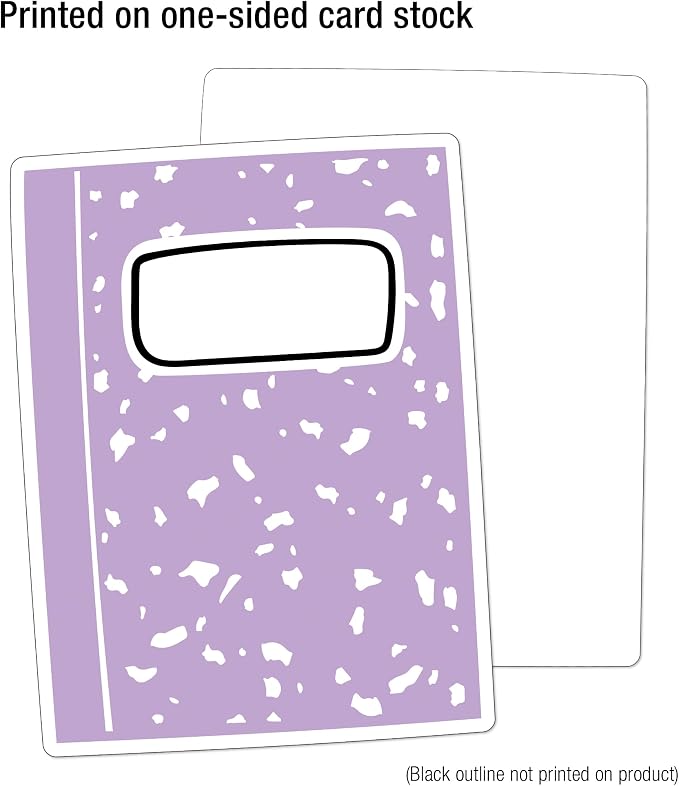 Carson Dellosa Happy Place 36 Piece Notebook and Pen Bulletin Board Cutouts, Colorful Notebooks and Pens Bulletin Board Decorations, Happy Place Classroom Décor (Pack of 2)