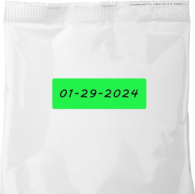 Hybsk 1x3 Inch Color-Code Labels Fluorescent Green Sticker Rectangle 500 Labels Per Roll (Fluorescent Green)