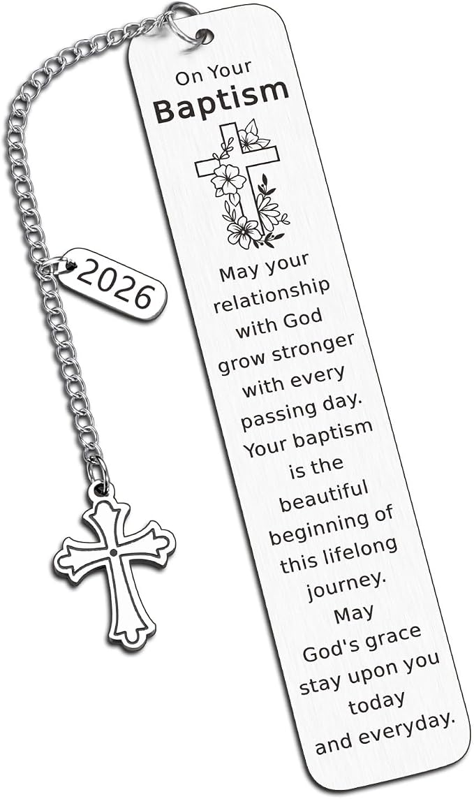 Baptism Gifts for Girl Boys Catholic Christening Gifts First Communion Gifts for Girl Boy Confirmation Gifts for Teens Baptism Bookmark Christian Easter Gift for Kids Women Men Easter Basket Stuffers