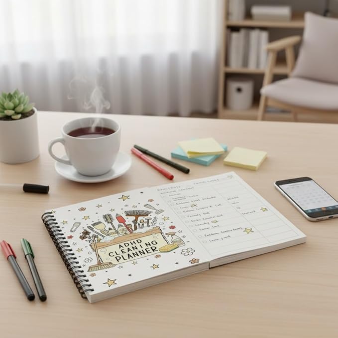 ADHD Cleaning and Organizing Planner – ADD Cleaning Planner for ADHD Cleaning Schedule, Household Daily Cleaning Schedule Planner for Adults Women