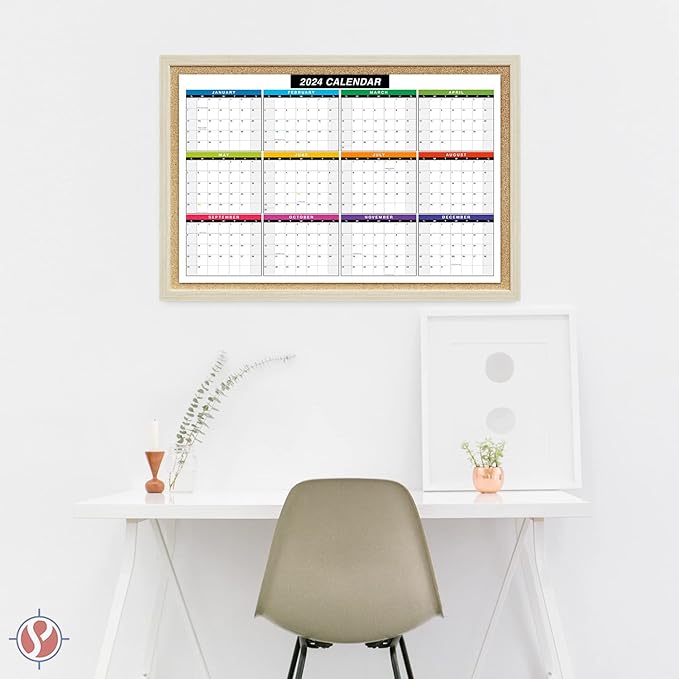 2024 Full Desk Calendar - 11" x 17” Large Size 12 Month Planner - 2 Sided Vertical/Horizontal Reversible - Printed on Thick and Durable 80lb Cover (216 GSM) Cardstock - Easy to Write On - 2 Per Pack