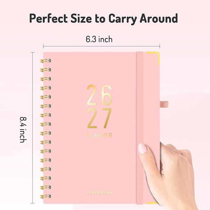 Jul 2026 - Dec 2027 Planner, Forvencer 18 Month Academic Planner 2026-2027, 6.3" x 8.4", Calendar Planner Weekly and Monthly, Daily Agenda, School Supplies for Student Teacher, A5, Ocean Marble Style