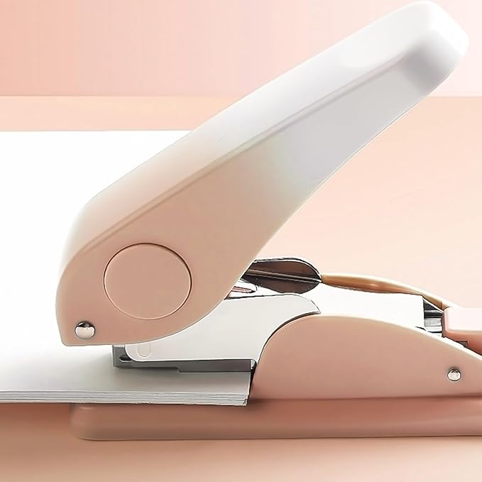 Effort-Saving Office Desk Stapler with 1000 Standard 1/4" Staples, Heavy Duty Durable Standard Smooth Jam-Free Stapling, Perfect for Home, School, Office, Business, Paperwork - Pink