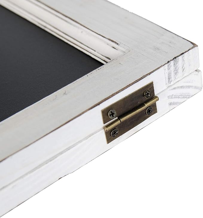 15 inch Mini Tabletop Wooden A-Frame Double-Sided Slate Chalkboard Sign Easel for Business (White)