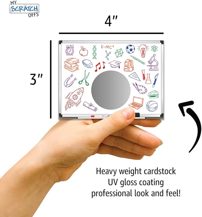 My Scratch Offs 50 Pack Whiteboard DIY Custom Make Your Own Scratch-Offs Prizes for Kids Teacher Supplies for The Classroom Motivational Scratch Cards for Students Appreciation Cards
