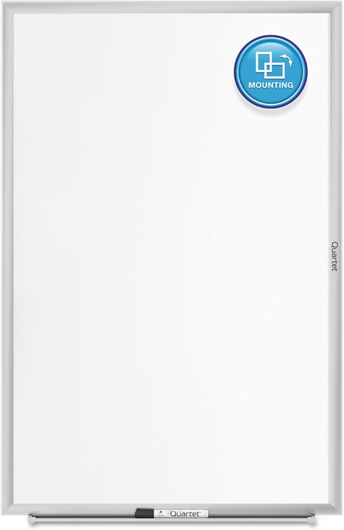 Quartet Magnetic Dry Erase White Board, 48"W x 36"H Whiteboard, Nano-Clean Surface Resists Ink Stains, Silver Aluminum Frame (SM534)