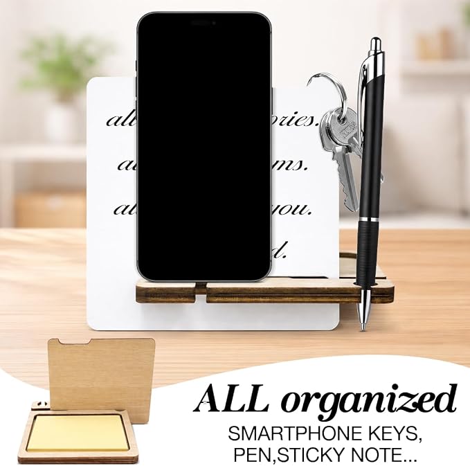 Inspirational Grad Gift for Son - Multi-functional Desk Organizer - Motivational Graduation Quote Wooden Sign for Desk Shelf Table Decor