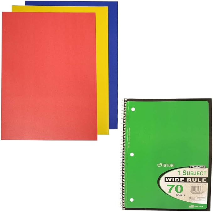 Moda West 50 Piece Bulk School Supplies Kits - Pens, Pencils, Crayons, and More - Value Pack of 24 Kits - Essential Box of School Supplies for Elementary, Middle, and High School Students
