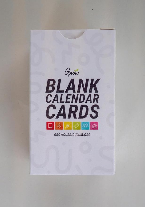 Calendar Cards from Grow Curriculum (Blank)