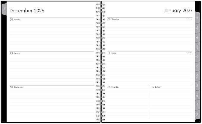 Blue Sky 2027 Weekly and Monthly Planner Calendar, Includes January 2027 - December 2027, 8.5" x 11", Flexible Cover, Wirebound, Laminated Tabs, Storage Pocket, Enterprise