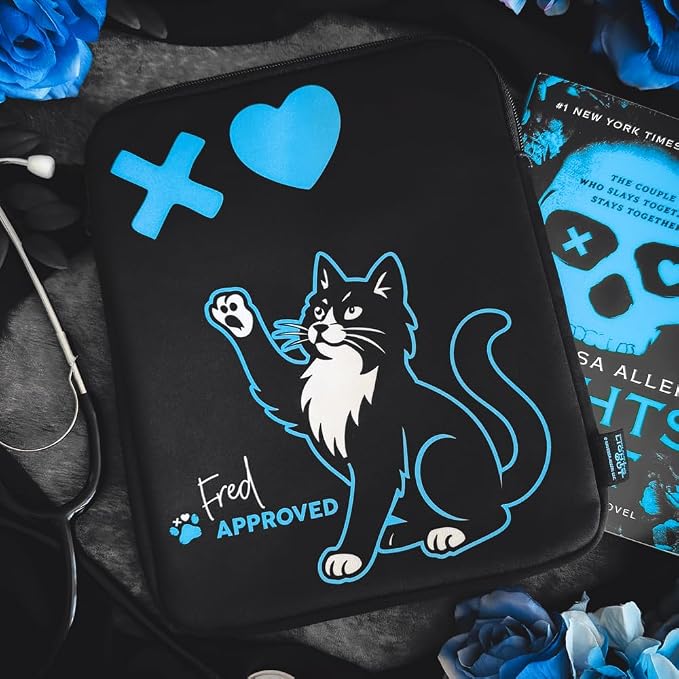 Conquest Journals Lights Out Fred Approved Book Sleeve Cover, E-Reader & Tablet Cases, Back Pocket, Zipper Charm, Gifts for Dark Romance Readers, 8.5'' x 11'', Officially Licensed Navessa Allen Merch
