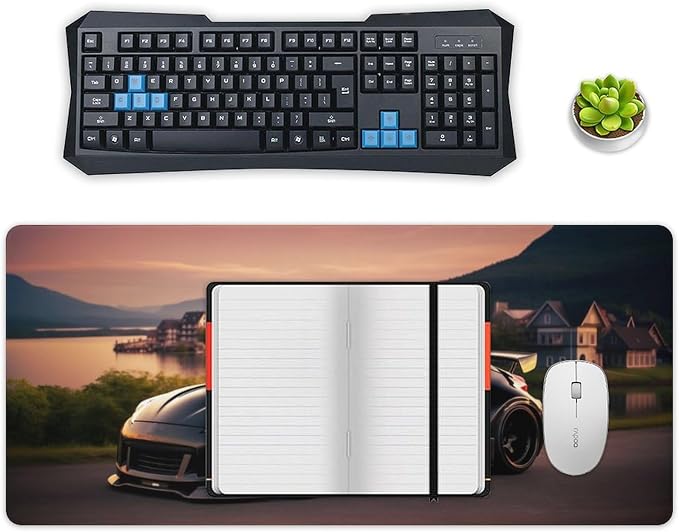 Large Mouse Pad Gaming Cool 370z JDM Cool Sunset Japanese Car Desk Mat Long Big Mousepad Extended Keyboard Computer Pad Office Desk Organizers and Accessories 35.4 x 15.7 inch