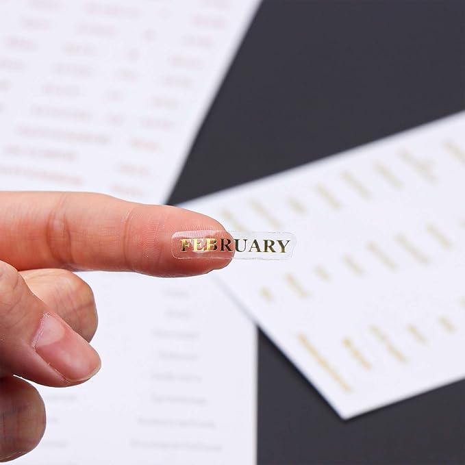 AxeWoodz 6 Sheets Foil Monthly Tab Stickers Colorful Monthly Planner Stickers 12 Months Label Sticker Waterproof Index Sticker