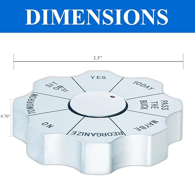 Natico Originals Rotating Decision Maker Paperweight, Fidget Spinner, Executive Gift, Desktop Organizer Trinket (60-2622)