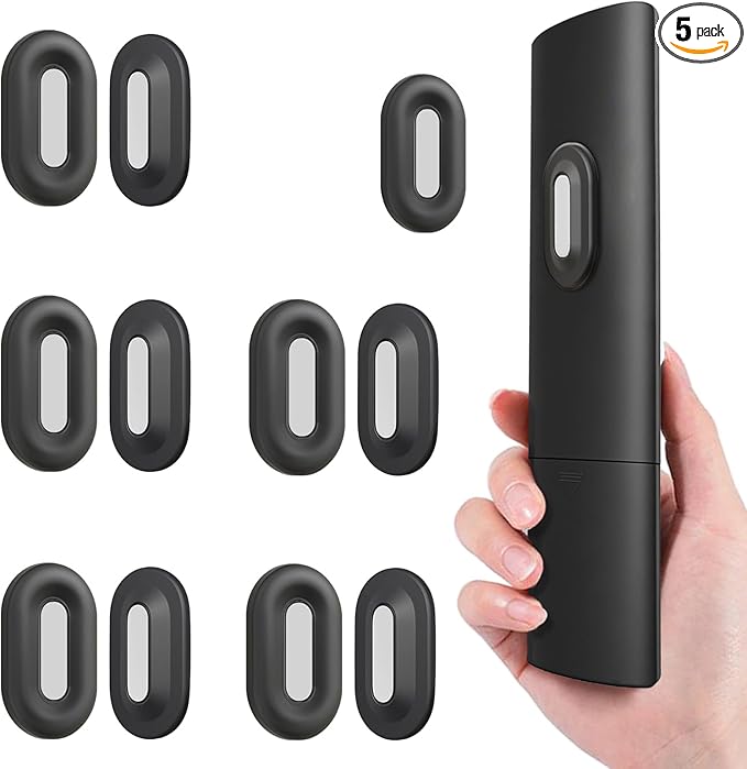 Freewindo Magnetic Remote Control Holder Wall Mount, 5 Pack TV Remote Holder Wall Mount, Silicone Remote Organizer Magnetic Remote Holder for Bed, TV, Ceiling Fan and Air Conditioner (Black)