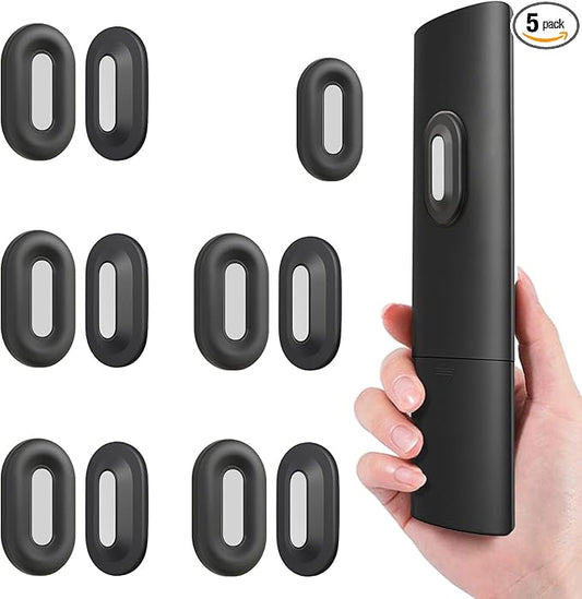 Freewindo Magnetic Remote Control Holder Wall Mount, 5 Pack TV Remote Holder Wall Mount, Silicone Remote Organizer Magnetic Remote Holder for Bed, TV, Ceiling Fan and Air Conditioner (Black)