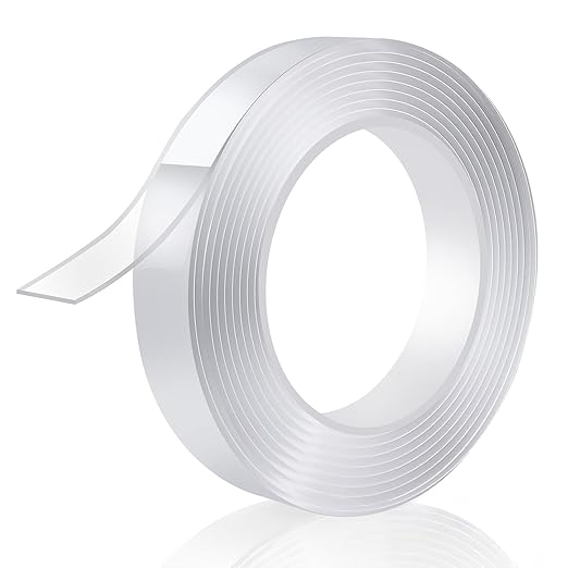 P7yaumy Double Sided Tape Heavy Duty 0.75in×20ft, Nano Tape Double Sided, Removable Traceless Two Sided Adhesive Tape, Clear Mounting Tape Double Sided Tape for Walls, Hanging Picture,Poster,Carpet