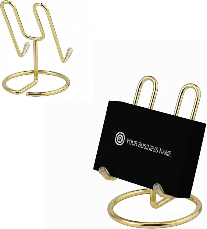 Gold Business Card Holder | Multipurpose Gold Phone Stand & Stainless Steel Business Card Holder for Women | Metal Business Card Organizer for Desk Office Reception