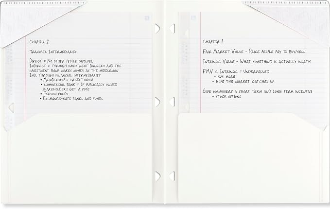 Five Star 2-Pocket Folder, Plastic Folder with Stay-Put Tabs, Fits 3-Ring Binder, Holds 8-1/2" x 11" Paper, White (333420I-ECM)