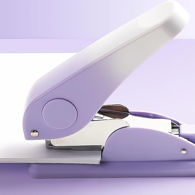 Effort-Saving Office Desk Stapler with 1000 Standard 1/4" Staples, Heavy Duty Durable Standard Smooth Jam-Free Stapling, Perfect for Home, School, Office, Business, Paperwork - Purple