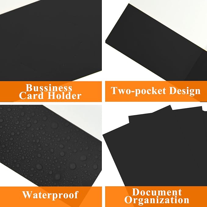 pmybupo 100Pcs Black Two-Pocket Heavyweight File Folder,Letter Size,Paper File Folder for School Office Home Bussines