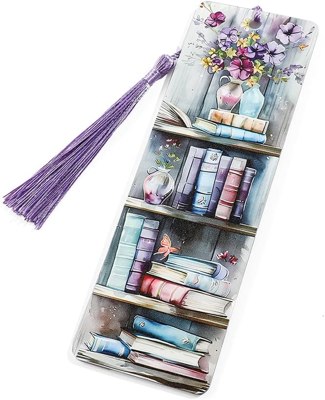Colorful Art Flower Bookshelf Bookmark - Romantic Artsy Vibe Bookmarks, Perfect Reading Gift for Book Lovers, Bookworms and Friends (2pcs/Set B)