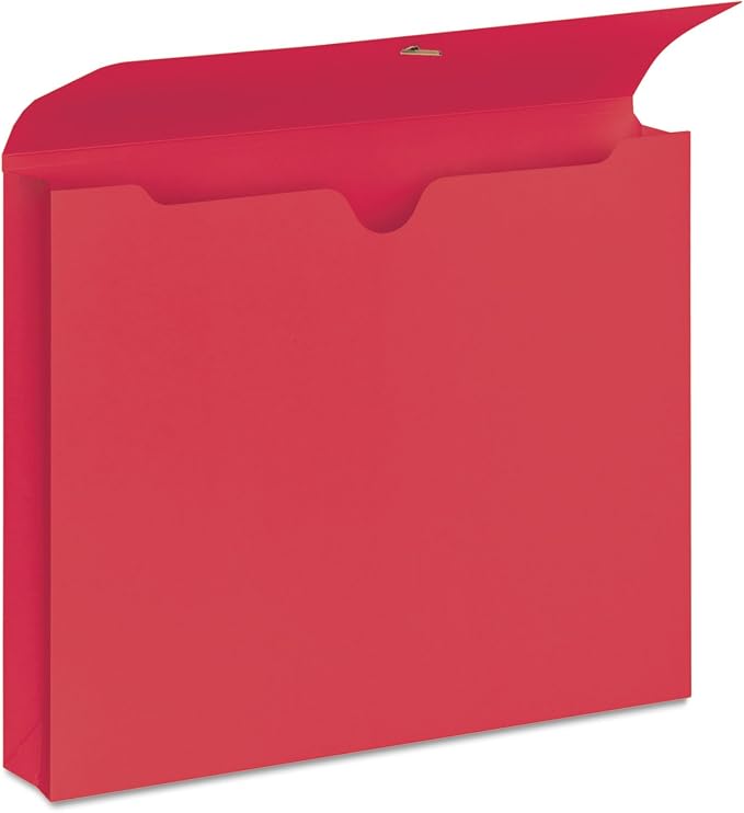 Smead Colored Expanding File Wallet with Flap and Cord Closure, 2" Expansion, Letter Size, Red, 10 per Box (77205)