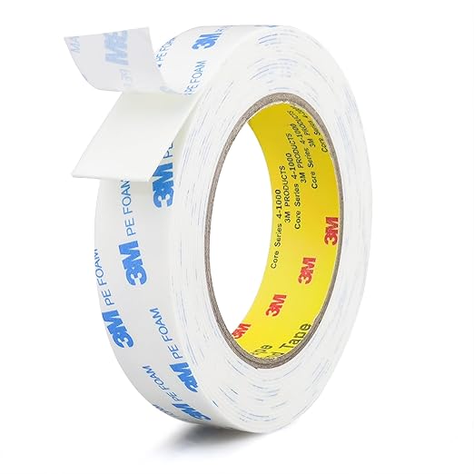 3M Double Sided Tape 1in x 16.5ft, Mounting Tape Heavy Duty, Removeable PE Foam Tape Strips, Strong Adhesive Tape Waterproof Free Damage for Paint Wall Picture Hanging Poster