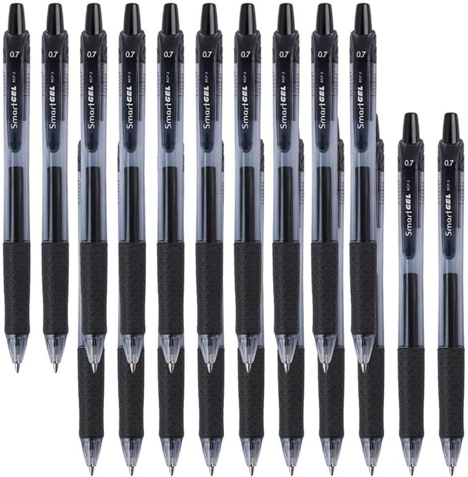 Smart Color Art 45 Pack Black Gel Pens, Retractable Medium Point Gel Ink Pens, Smooth Writing, Comfort Grip, Unisex