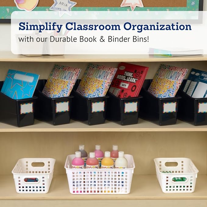 Really Good Stuff Durable Book & Binder Holders - 6 Pack - Black