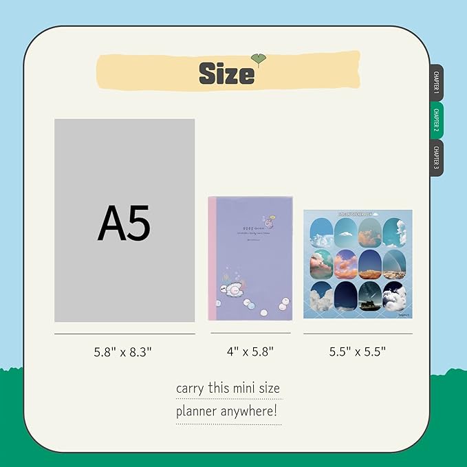 Kawaii Mini Korean Weekly Undated Planner + 1 dalgaru sticker sheet - 128 pages, Soft PVC Cover Cute Small stationery for school, academic, teens, women, girls (Pearl (Purple))