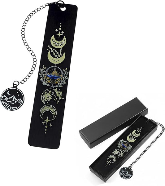 Acotar FAE Romance Metal Bookmark,The Night Court Feysand Fantasy Bookmarks,Reading Gift for Women Book Lovers and Fans of The Court of Thorns and Roses (Black)