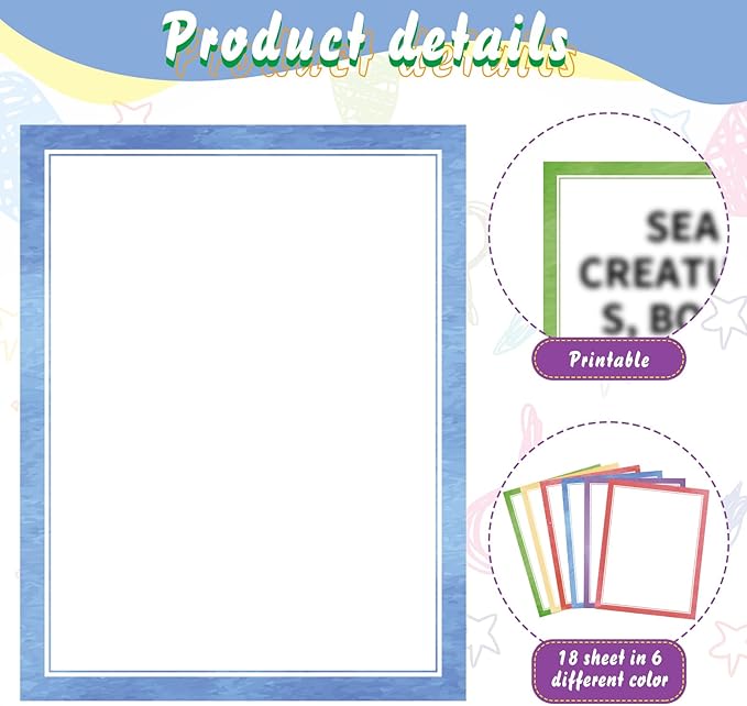 24 Sheets Science Board Supplies 18 Self Adhesive Presentation Science Subtitles & 6 Project Titles Board Sticker for School Office Supplies(Water Color)