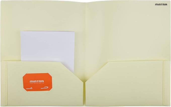 Mintra Poly Pocket Folders 3pk - Heavy Duty (Arctic Ice/Sun Yellow/Spring Pink)