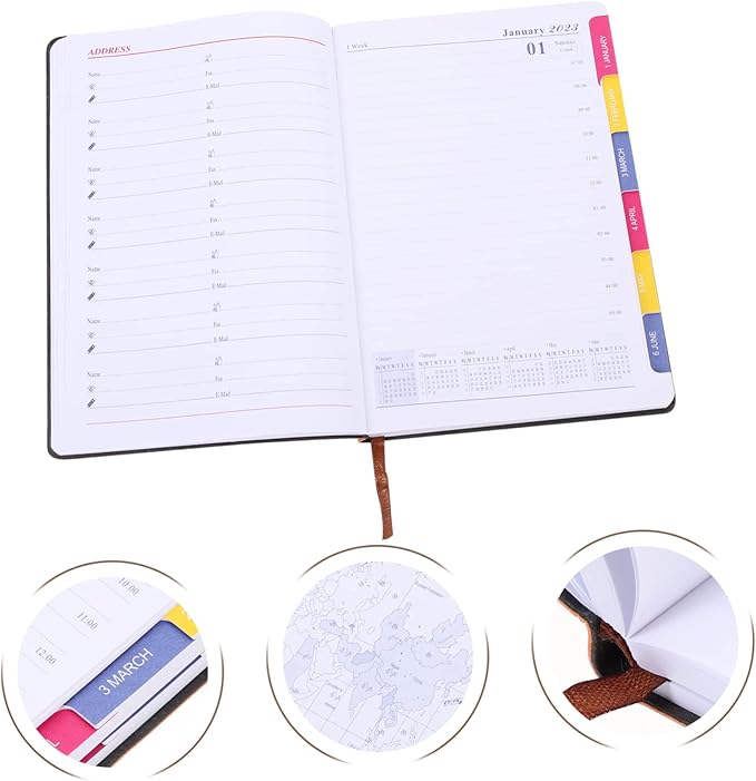 DOITOOL 2023 Calendar Notepad Daily Planner Notebook Flexible Cover Portable Schedule Book for Home and Office Use