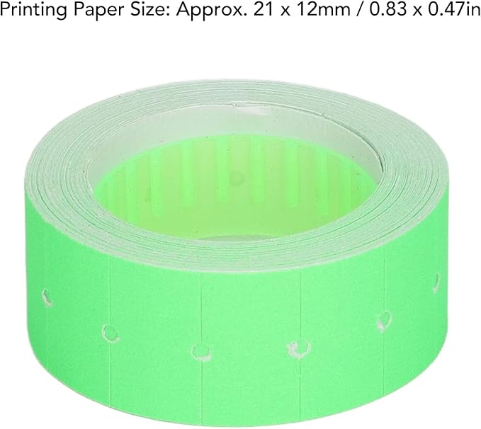 Pricing Labels Roll, 15000pcs 21x12mm Adhesive Price Tags with Red Line for Price Gun Labelers Compatible with MX5500 M5500 AK813 HG979 (Fluorescent Green)