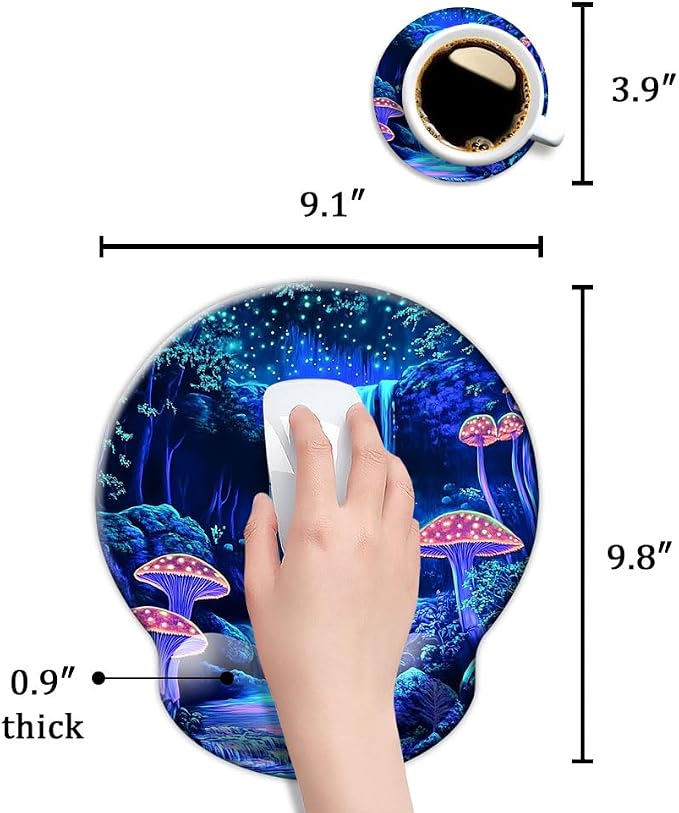 Ergonomic Mouse Pad with Wrist Support,Mouse Pad with Wrist Rest,Relieve Wrist Pain Mousepad Non-Slip Rubber Base,Mouse Pads for Desk,Computers,Laptop,Office,Home,Wonderland