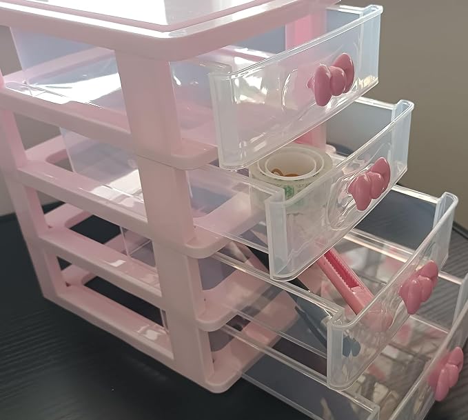 Girls Cute Lovely Color Storage Box Desktop Organizer Bathroom Bedroom Jewelry Storage Box For Storing Small Items (4 layers)