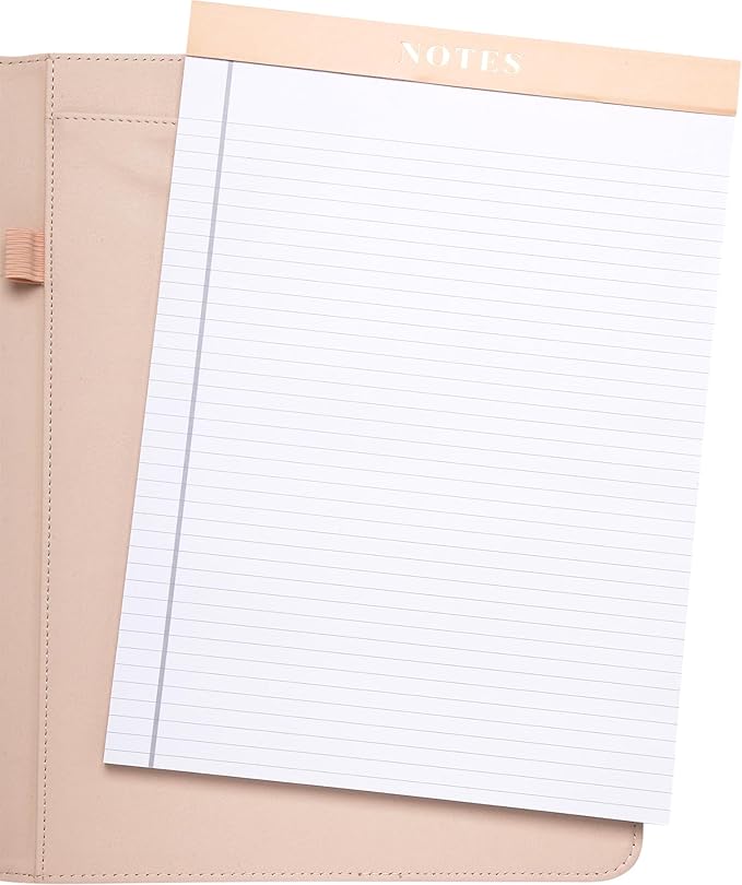 Deluxe Organizer Padded Padfolio, Portfolio Business Document Case with Ruled Letter-Size Perforated Writing Pad