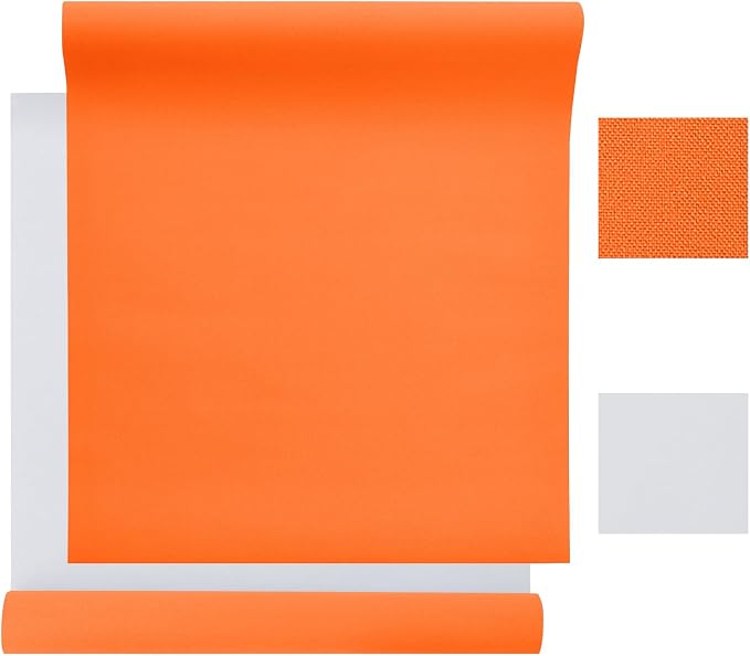 Orange Fabric Book Cover - 17x55", Paper Backed, Binding Cloth for Book Binding, Bookbinding Supplies