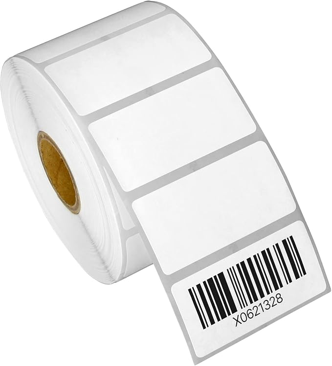 (10 Rolls, 13000 Labels) 2" x 1" Removable Direct Thermal Blank Shipping Labels for Rollo Printer & Zebra Desktop Printers - 1" Core, Address UPC Barcode - Perforated, Water & Oil Resistant
