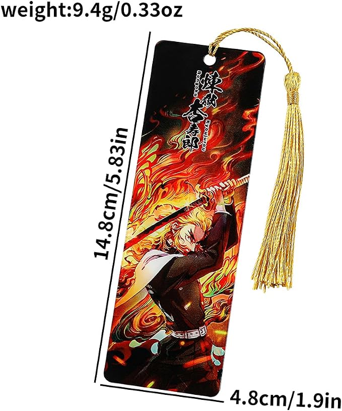 Anime Demon Kamado Acrylic Bookmark - Anime Tanjiron Zenitsu Giyuu Kyoujurou Figure Page Mark Reading Tool, Holiday Gifts for Reading Fans Book Lovers Bookworm (Style D)