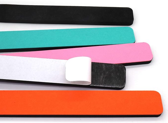 Felt Bulletin Board Bar Strip 0.5 Inch Thick Self-Adhesive Pin Board Bar 13 Inch in Length with 14 Pushpins, 5 Colors Bars