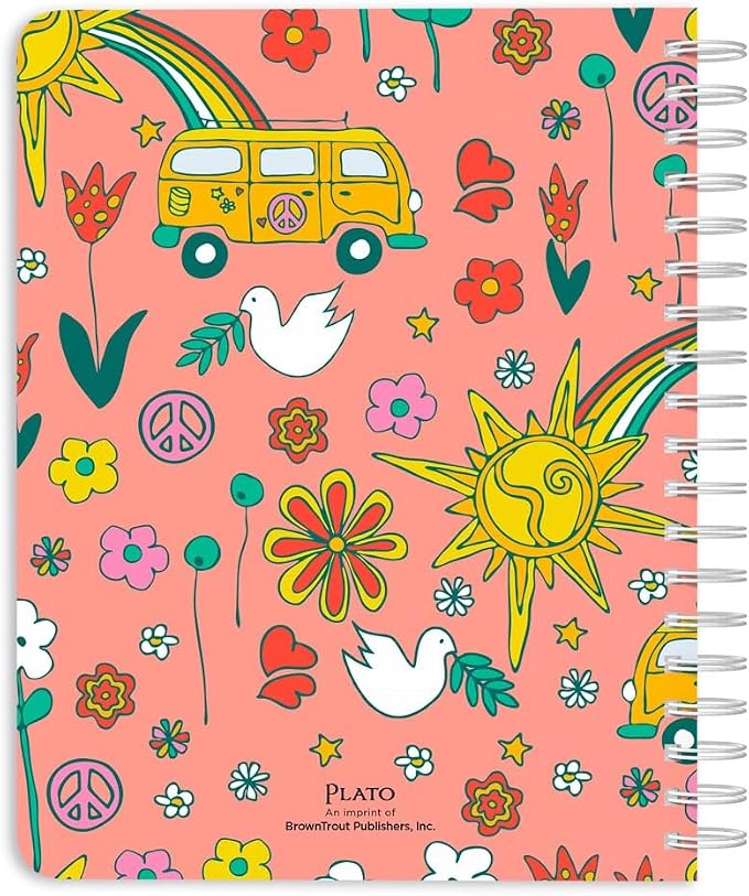 Good Vibes | 2027 6 x 7.75 Inch 18 Months Weekly Desk Planner | Foil Stamped Cover | July 2026 - December 2027 | Plato | Planning Stationery